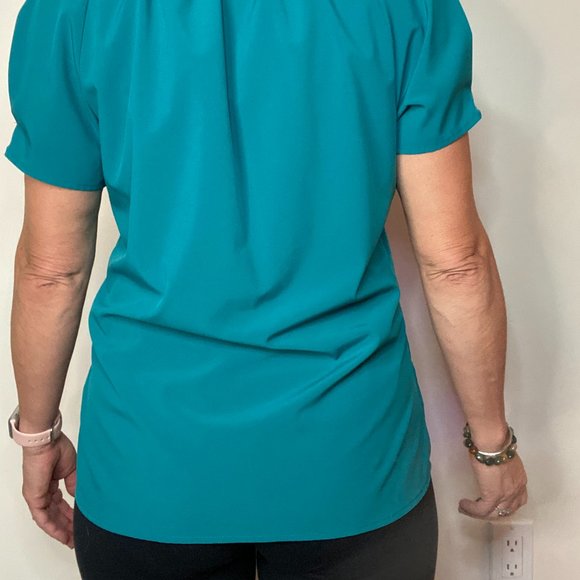Blouse, Turquoise, short sleeve - Picture 4 of 5